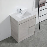 600-1500Mm Freestanding With Kickboard Vanity Concrete Grey Finish Plywood Cabinet Only For Bathroom