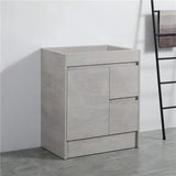 600-1500Mm Freestanding With Kickboard Vanity Concrete Grey Finish Plywood Cabinet Only For Bathroom