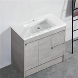 600-1500Mm Freestanding With Kickboard Vanity Concrete Grey Finish Plywood Cabinet Only For Bathroom