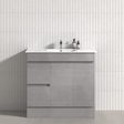 600-1500Mm Freestanding With Kickboard Vanity Concrete Grey Finish Plywood Cabinet Only For Bathroom