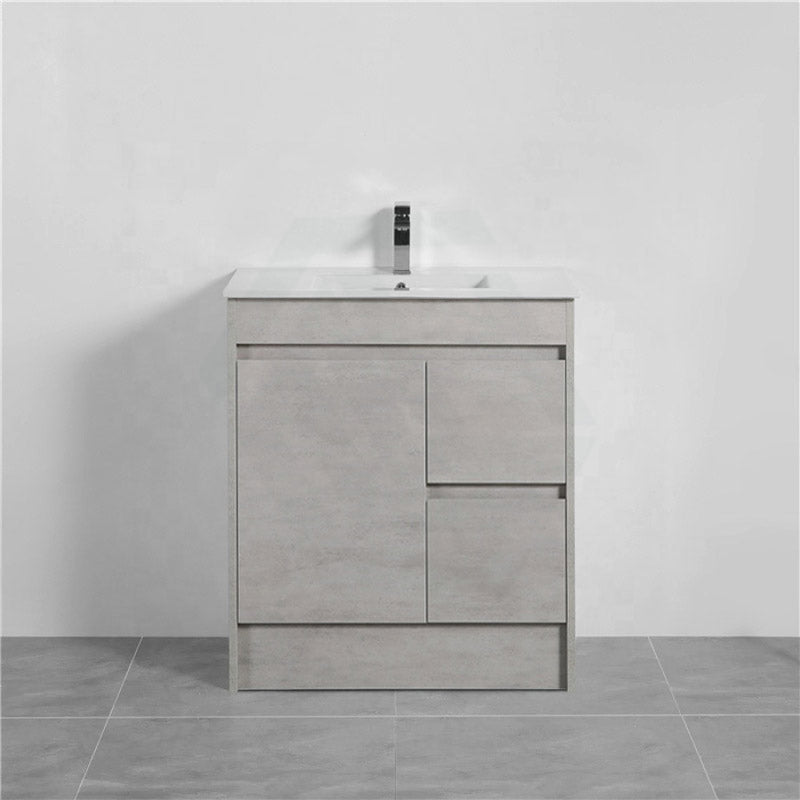 600-1500Mm Freestanding With Kickboard Vanity Concrete Grey Finish Plywood Cabinet Only For Bathroom