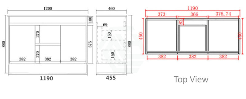 600-1500Mm Freestanding With Kickboard Vanity Concrete Grey Finish Plywood Cabinet Only For