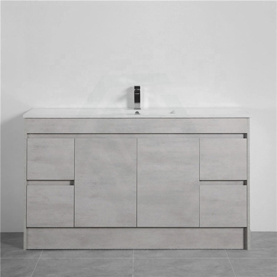 600-1500Mm Freestanding With Kickboard Vanity Concrete Grey Finish Plywood Cabinet Only For Bathroom