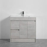 600-1500Mm Freestanding With Kickboard Vanity Concrete Grey Finish Plywood Cabinet Only For Bathroom