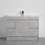 600-1500Mm Freestanding With Kickboard Vanity Concrete Grey Finish Plywood Cabinet Only For Bathroom