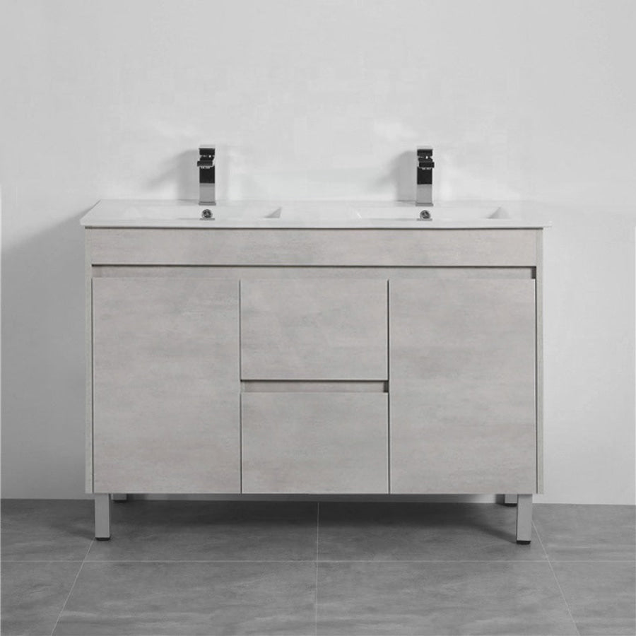 600-1500Mm Freestanding Vanity Concrete Grey Finish Plywood Cabinet Only For Bathroom Vanities With