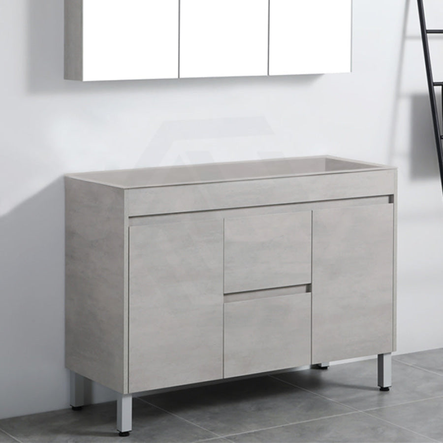 600-1500Mm Freestanding Vanity Concrete Grey Finish Plywood Cabinet Only For Bathroom Vanities With