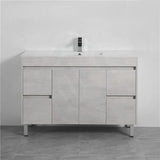 600-1500Mm Freestanding Vanity Concrete Grey Finish Plywood Cabinet Only For Bathroom Vanities With