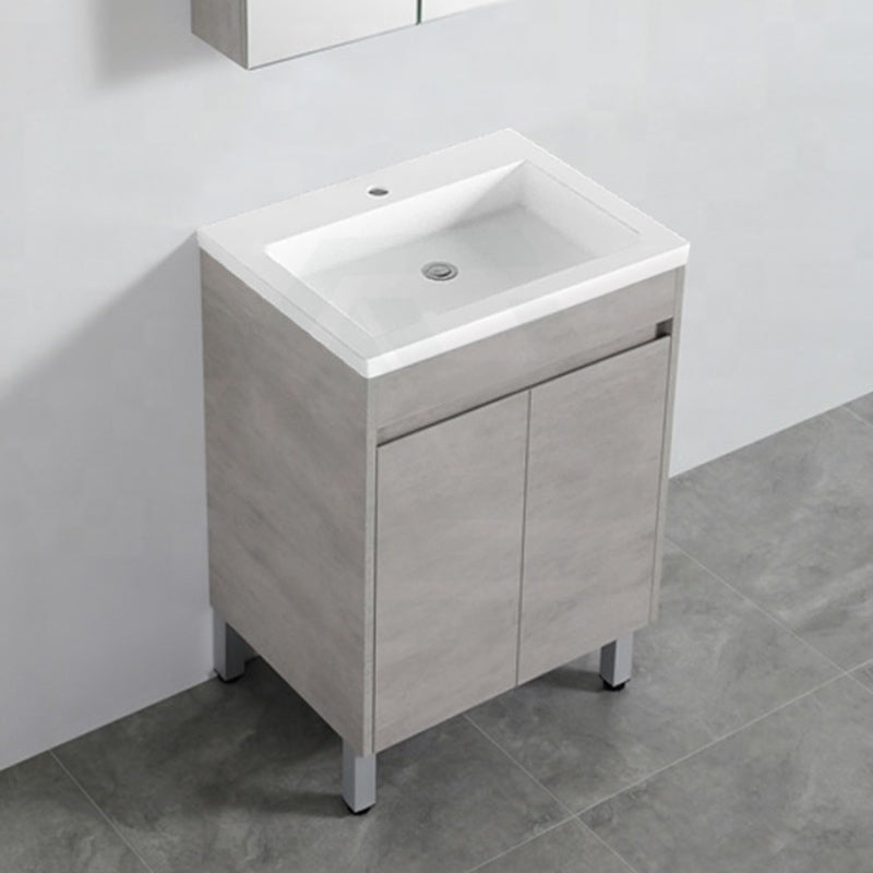 600-1500Mm Freestanding With Legs Vanity Concrete Grey Finish Plywood Cabinet Only For Bathroom