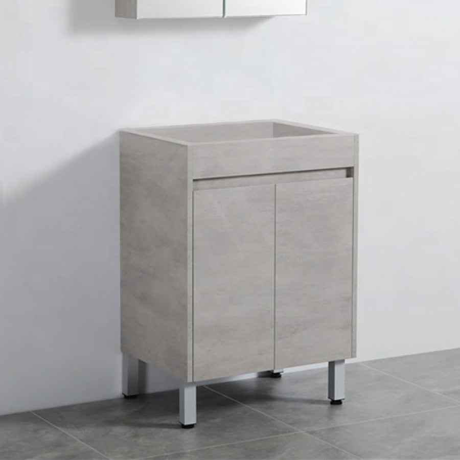 600Mm Freestanding Vanity Concrete Grey Finish Plywood Cabinet Only For Bathroom Only Without Top