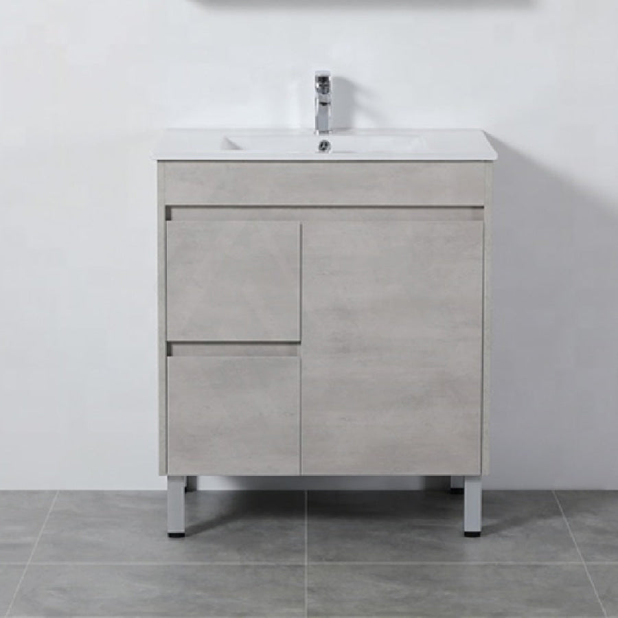 600-1500Mm Freestanding Vanity Concrete Grey Finish Plywood Cabinet Only For Bathroom Vanities With