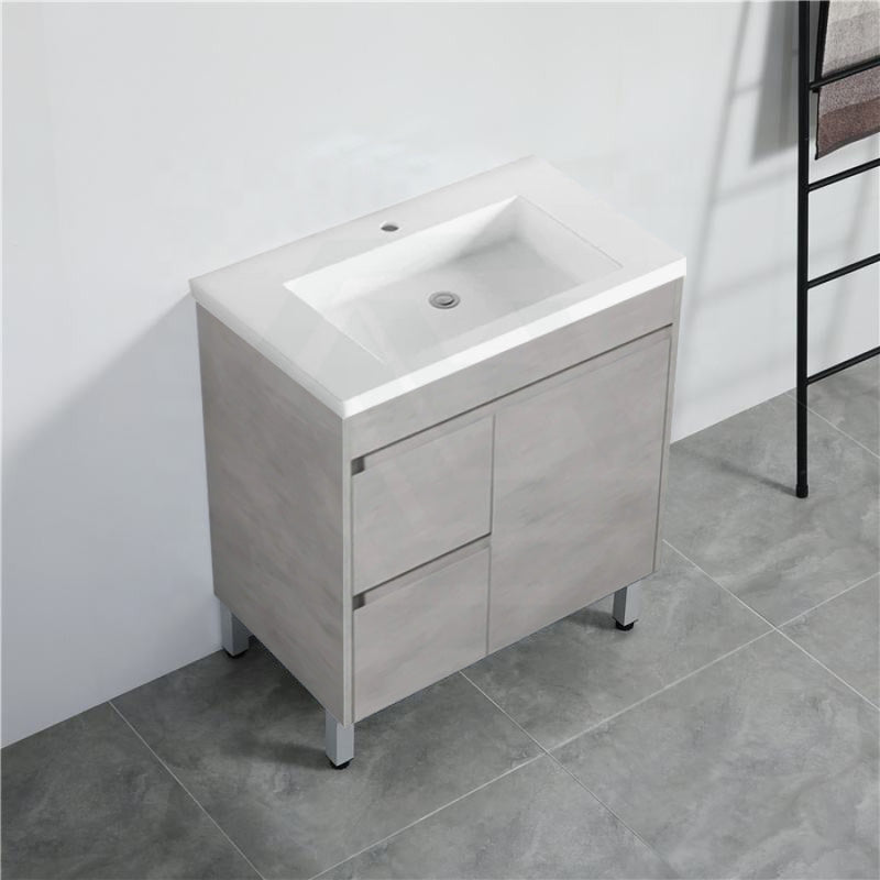 600-1500Mm Freestanding With Legs Vanity Concrete Grey Finish Plywood Cabinet Only For Bathroom