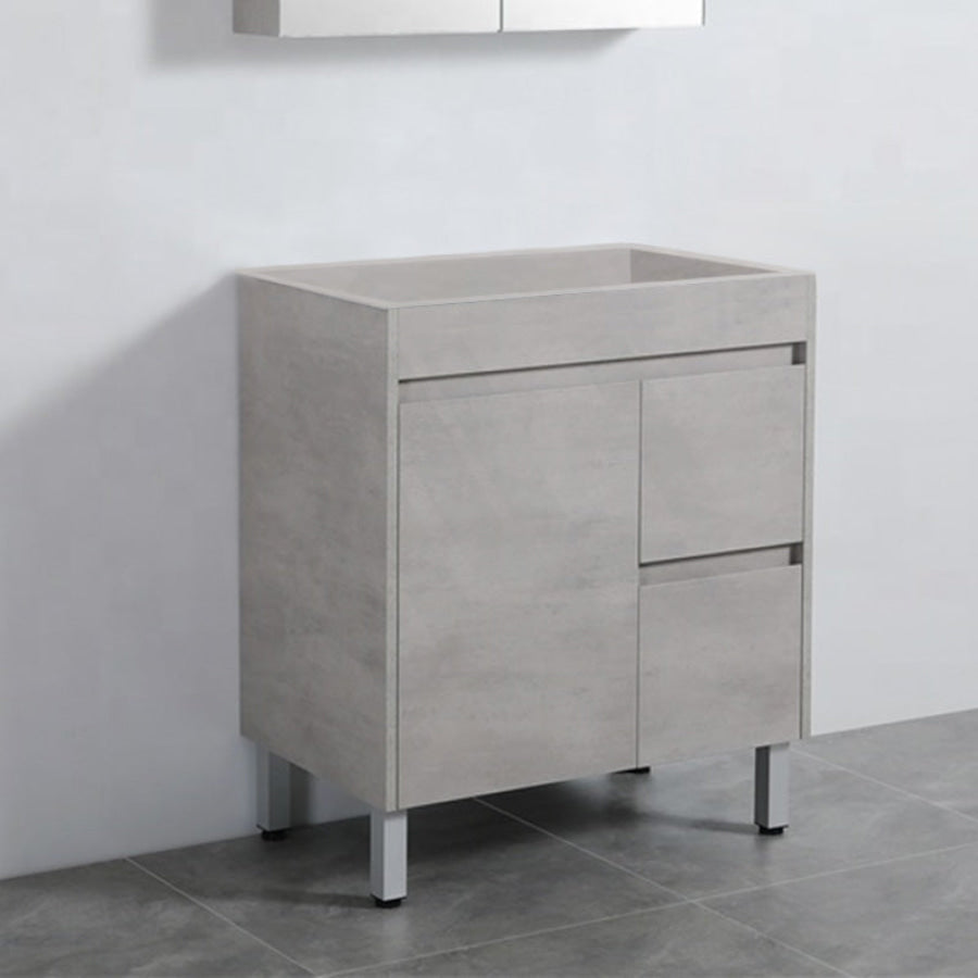 600-1500Mm Freestanding Vanity Concrete Grey Finish Plywood Cabinet Only For Bathroom Vanities With