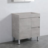 600-1500Mm Freestanding Vanity Concrete Grey Finish Plywood Cabinet Only For Bathroom Vanities With