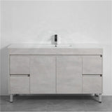 600-1500Mm Freestanding Vanity Concrete Grey Finish Plywood Cabinet Only For Bathroom Vanities With