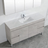 600-1500Mm Freestanding Vanity Concrete Grey Finish Plywood Cabinet Only For Bathroom Vanities With