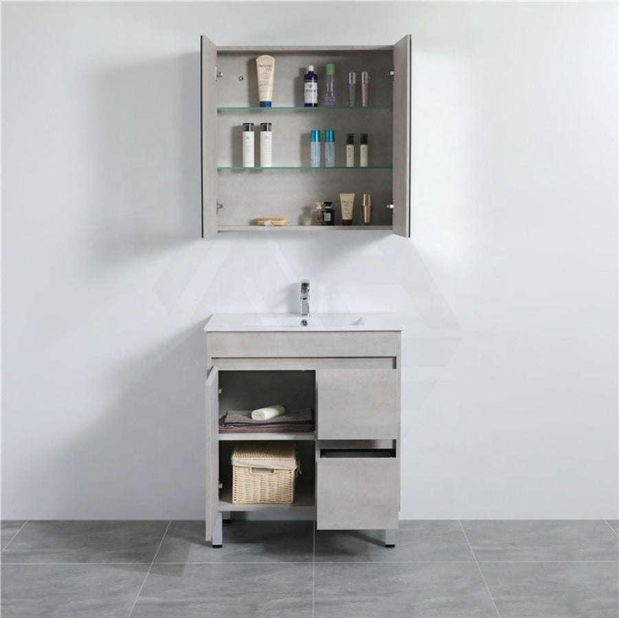 600-1500Mm Freestanding Vanity Concrete Grey Finish Plywood Cabinet Only For Bathroom Vanities With