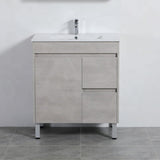 600-1500Mm Freestanding Vanity Concrete Grey Finish Plywood Cabinet Only For Bathroom Vanities With