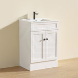 600 - 1500Mm Harrington Freestanding Vanity With Kickboard Matt White Pvc Cabinet Only & Ceramic