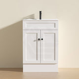 600 - 1500Mm Harrington Freestanding Vanity With Kickboard Matt White Pvc Cabinet Only & Ceramic