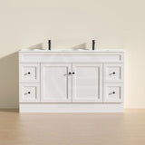 600 - 1500Mm Harrington Freestanding Vanity With Kickboard Matt White Pvc Cabinet Only & Ceramic