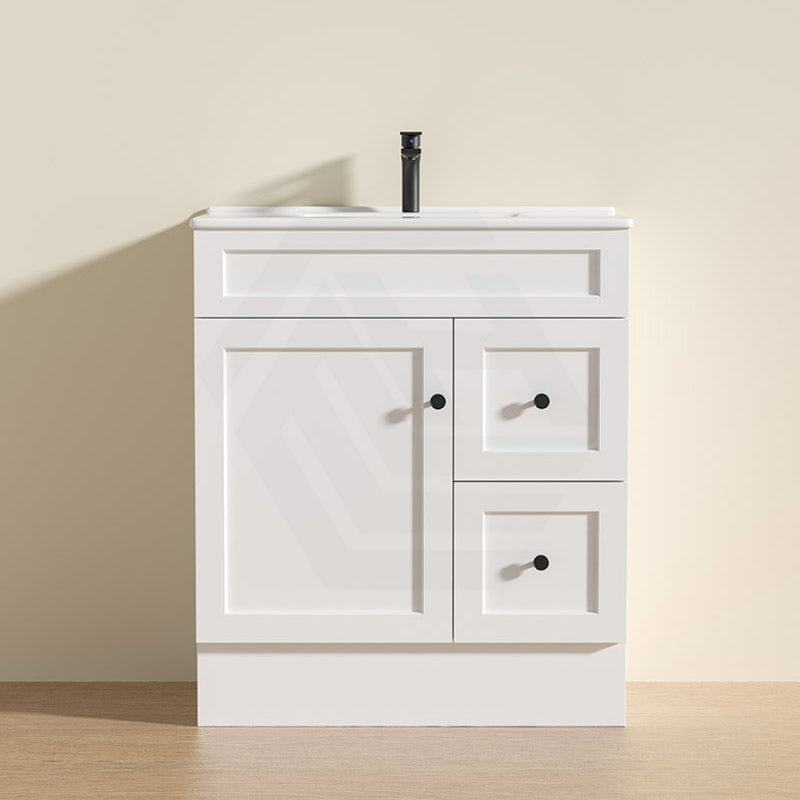 600 - 1500Mm Harrington Freestanding Vanity With Kickboard Matt White Pvc Cabinet Only & Ceramic