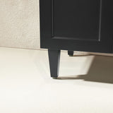 600-1500Mm Harrington Freestanding Vanity With Legs Matt Black Pvc Cabinet Only & Ceramic Top