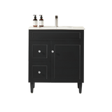 600-1500Mm Harrington Freestanding Vanity With Legs Matt Black Pvc Cabinet Only & Ceramic Top