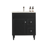 600-1500Mm Harrington Freestanding Vanity With Legs Matt Black Pvc Cabinet Only & Ceramic Top