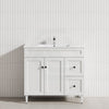 600-1500Mm Harrington Freestanding Vanity With Legs Matt White Pvc Cabinet Only & Ceramic Top