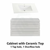 882X450X550Mm Hawaii Wall Hung Bathroom Floating Vanity Matt White Shaker Hampton Style 2 Drawers