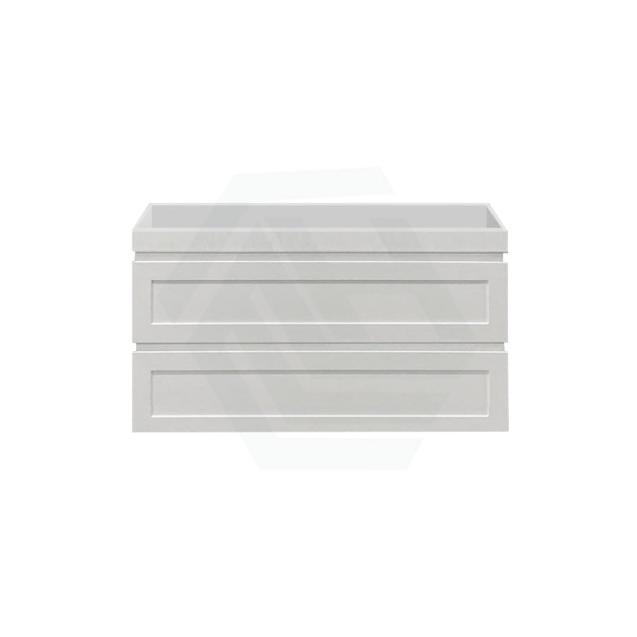 882X450X550Mm Hawaii Wall Hung Bathroom Floating Vanity Matt White Shaker Hampton Style 2 Drawers