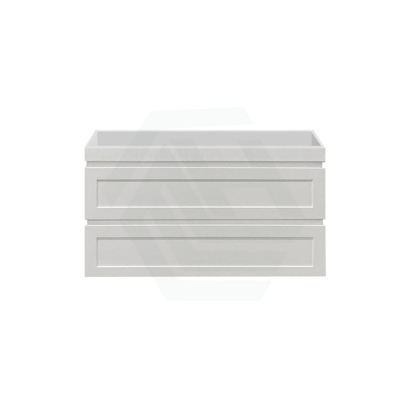 882X450X550Mm Hawaii Wall Hung Bathroom Floating Vanity Matt White Shaker Hampton Style 2 Drawers