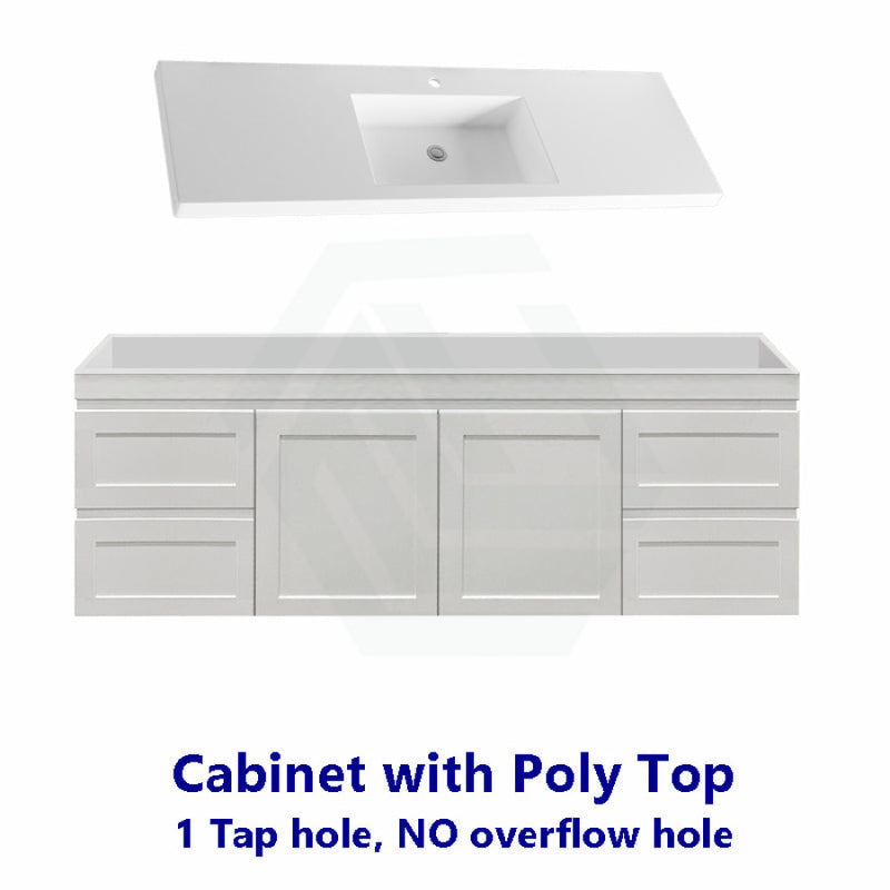 600-1500Mm Hawaii Wall Hung Bathroom Vanity Matt White Shaker Hampton Style Cabinet Only 900Mm