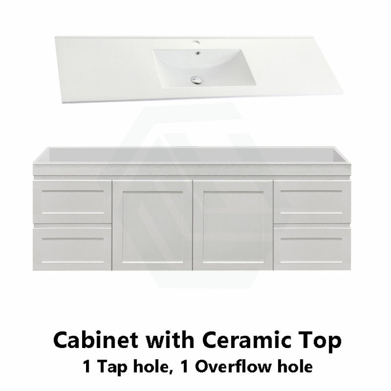 600-1500Mm Hawaii Wall Hung Bathroom Vanity Matt White Shaker Hampton Style Cabinet Only 900Mm