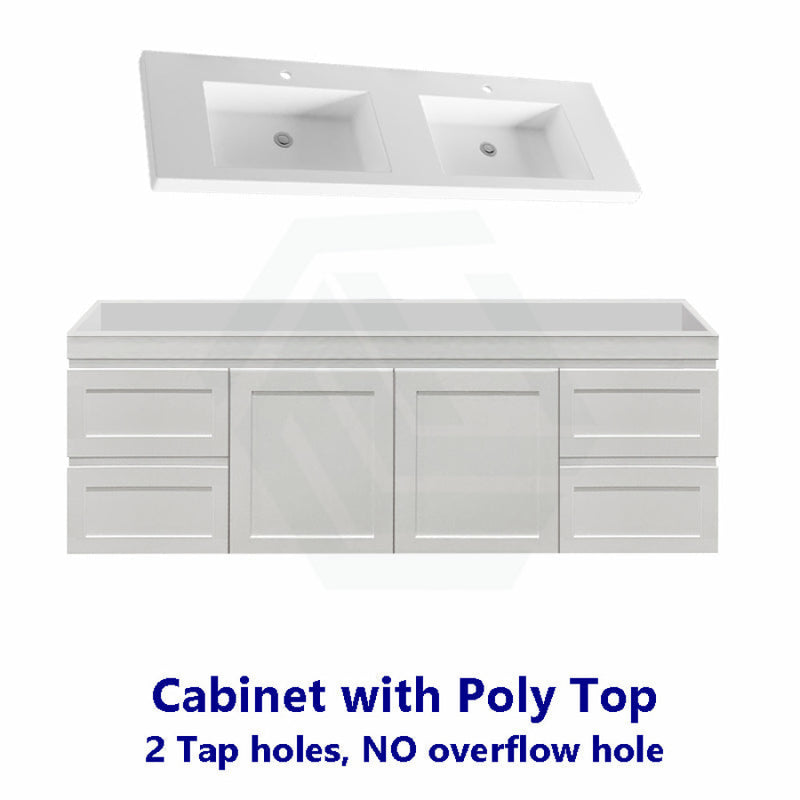 600-1500Mm Hawaii Wall Hung Bathroom Vanity Matt White Shaker Hampton Style Cabinet Only 900Mm