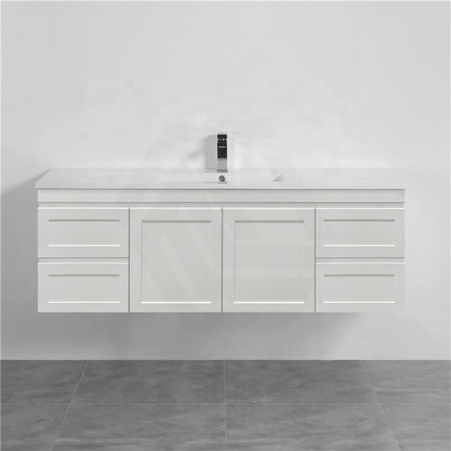 600-1500Mm Hawaii Wall Hung Bathroom Vanity Matt White Shaker Hampton Style Cabinet Only 900Mm