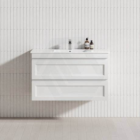 600-1500Mm Hawaii Wall Hung Bathroom Vanity Matt White Shaker Hampton Style Cabinet Only Vanities