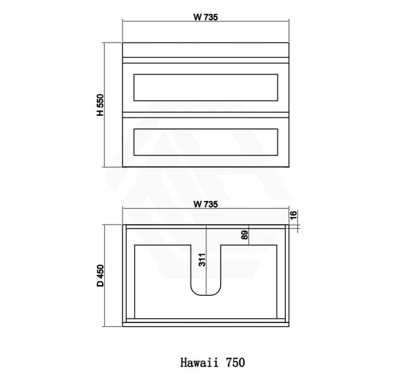 600-1500Mm Hawaii Wall Hung Bathroom Vanity Matt White Shaker Hampton Style Cabinet Only 900Mm