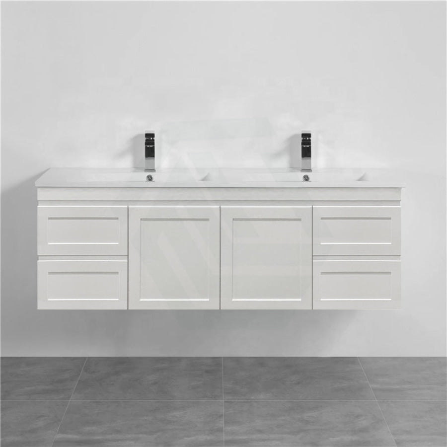 600-1500Mm Hawaii Wall Hung Bathroom Vanity Matt White Shaker Hampton Style Cabinet Only 900Mm