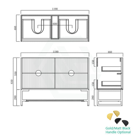 600-1500Mm Kingo Freestanding Plywood Vanity White Linear Surface Single/Double Bowls Cabinet Only