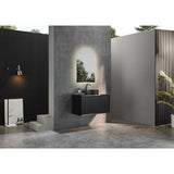 600-1500Mm Kirribilli Wall Hung Bathroom Vanity Matt Black Pvc Board Cabinet Only&Ceramic Top