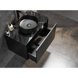 600-1500Mm Kirribilli Wall Hung Bathroom Vanity Matt Black Pvc Board Cabinet Only&Ceramic Top