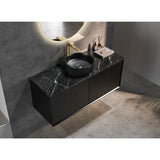 600-1500Mm Kirribilli Wall Hung Bathroom Vanity Matt Black Pvc Board Cabinet Only&Ceramic Top