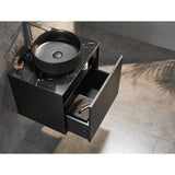 600-1500Mm Kirribilli Wall Hung Bathroom Vanity Matt Black Pvc Board Cabinet Only&Ceramic Top