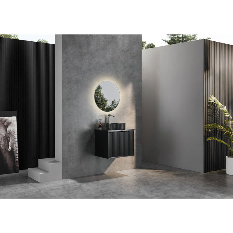 600-1500Mm Kirribilli Wall Hung Bathroom Vanity Matt Black Pvc Board Cabinet Only&Ceramic Top