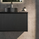 600-1500Mm Kirribilli Wall Hung Bathroom Vanity Matt Black Pvc Board Cabinet Only&Ceramic Top