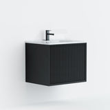 600-1500Mm Kirribilli Wall Hung Bathroom Vanity Matt Black Pvc Board Cabinet Only&Ceramic Top