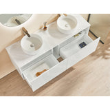 600-1500Mm Kirribilli Wall Hung Bathroom Vanity Matt White Pvc Board Cabinet Only&Ceramic Top