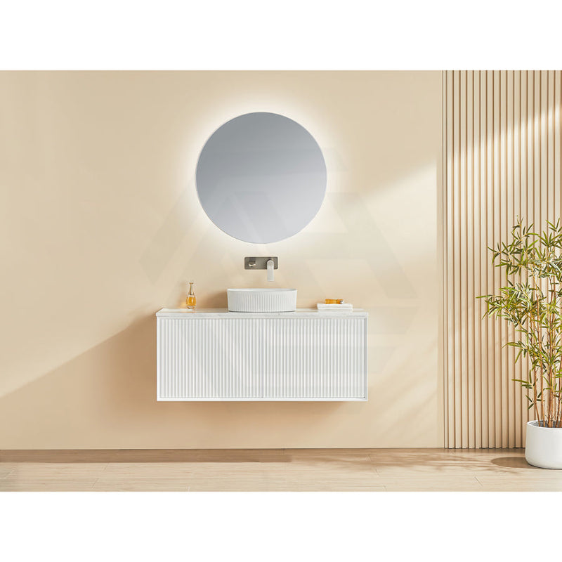 600-1500Mm Kirribilli Wall Hung Bathroom Vanity Matt White Pvc Board Cabinet Only&Ceramic Top